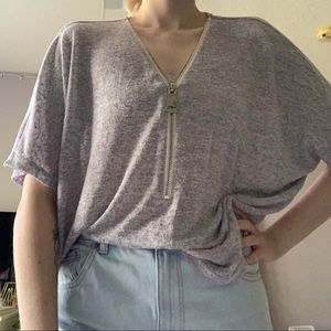 Loose Blouse with Zipper